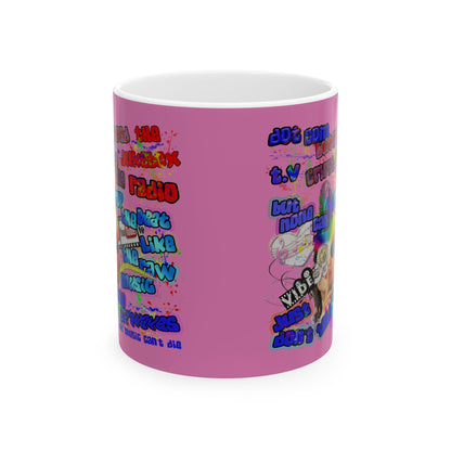 drop the beat - White Mug (light pink)