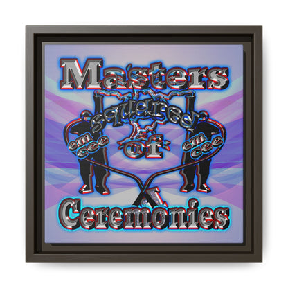 em cee squared - framed canvas art (light blue-pink wave)
