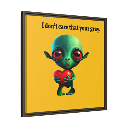 I don't care that your grey - framed canvas art (yellow)