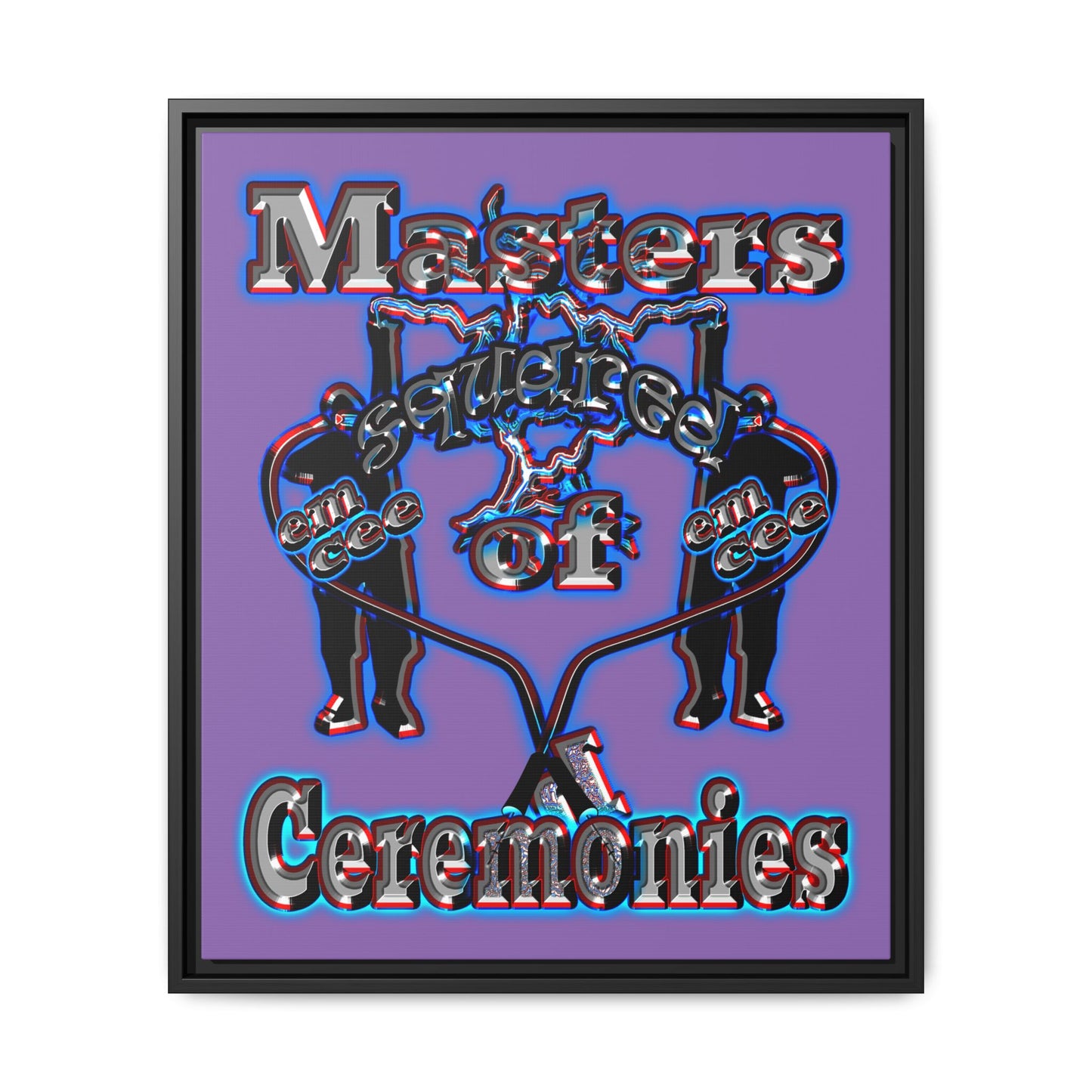 em cee squared - framed canvas art (light purple)