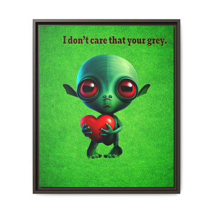 I don't care that your grey - framed canvas art (green turf)