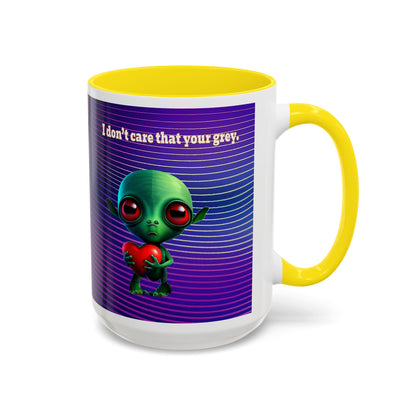 I don't care that your grey - Accent Mug (purple wave)