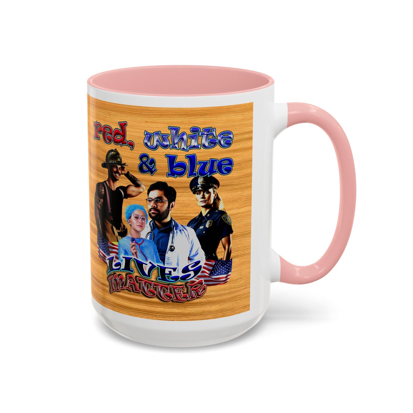 rw&b lives matter - Accent Mug (butterscotch wood finish)