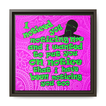 noticed you noticing - framed canvas art (pink swirl)