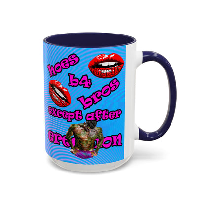 hoes b4 bros - Accent Mug (light blue-purple wave)
