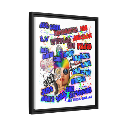 drop the beat - framed canvas art (white)