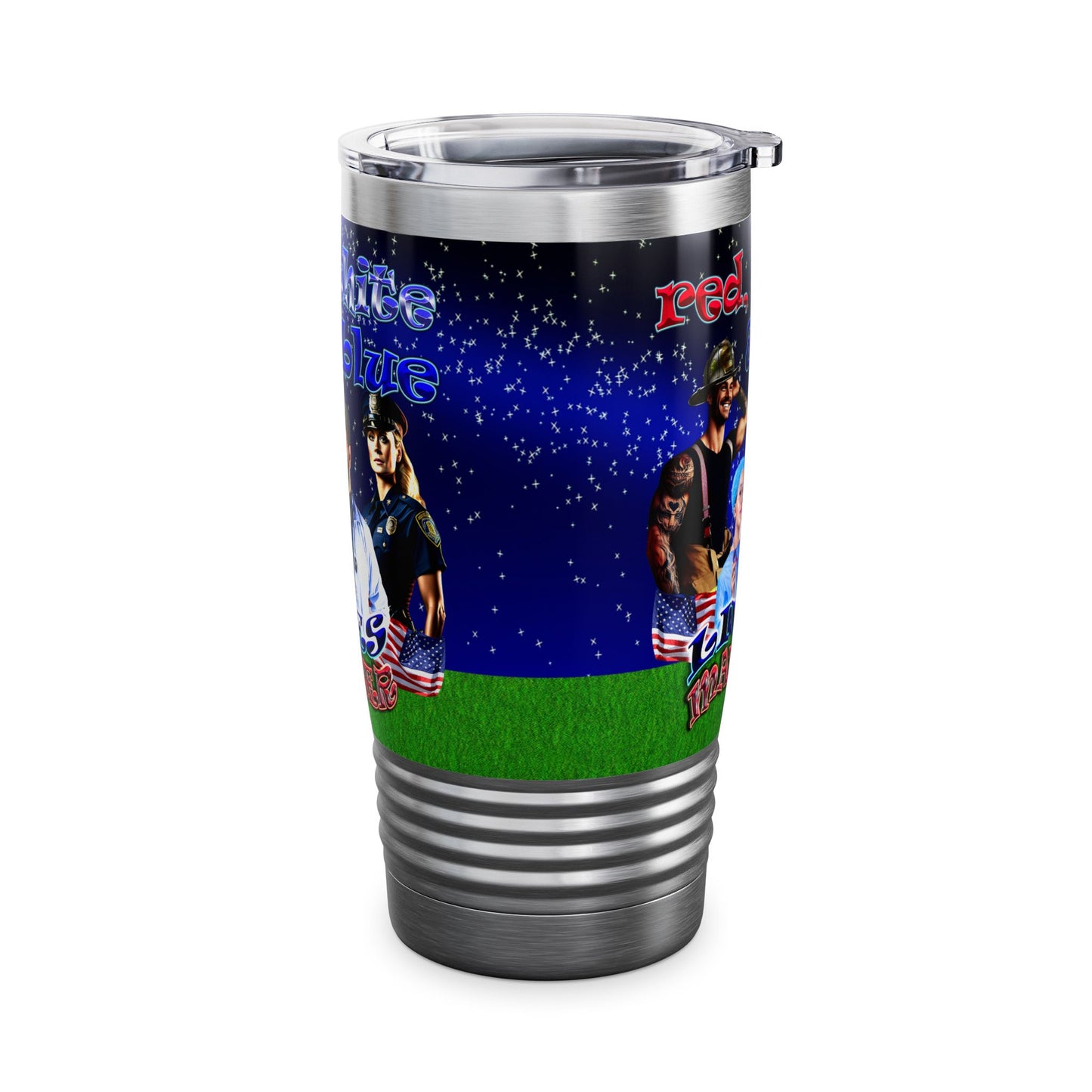 rw&b lives matter - Ringneck Tumbler, 20oz ('snoops' background)