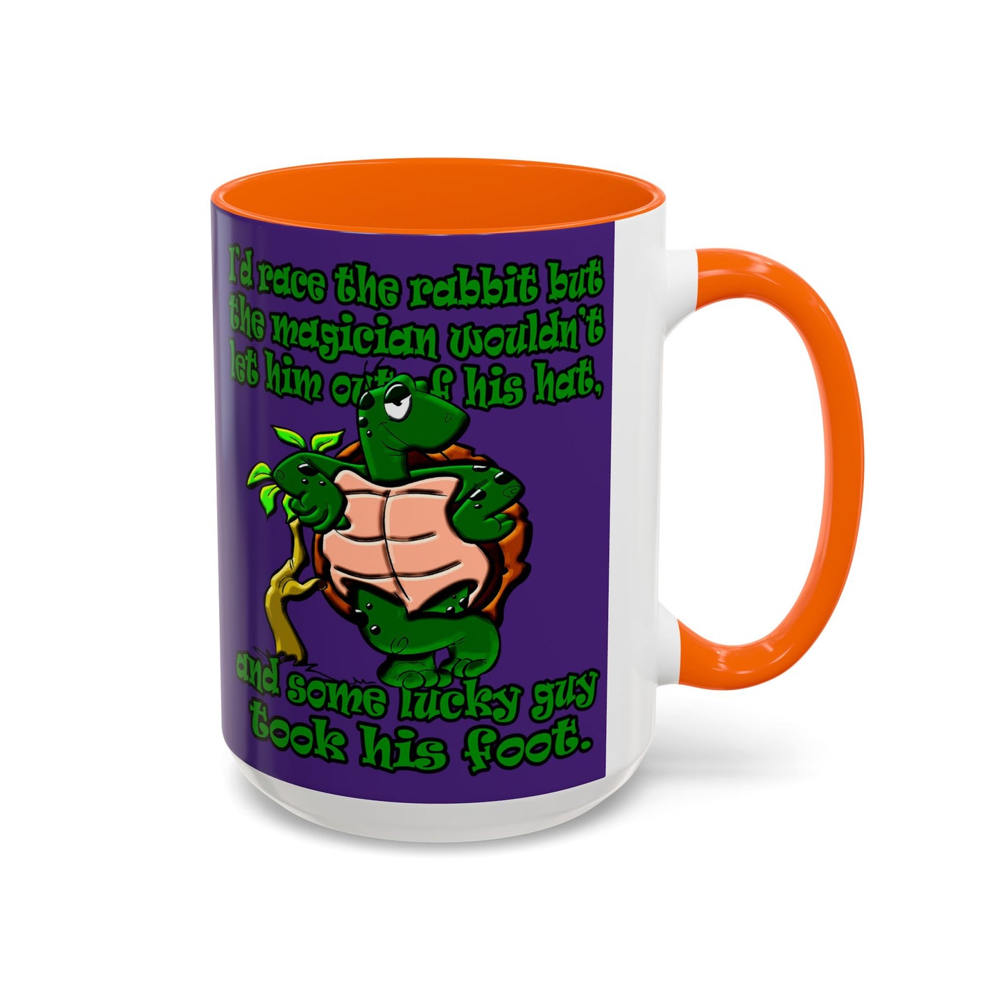 turtle race - Accent Mug (purple)