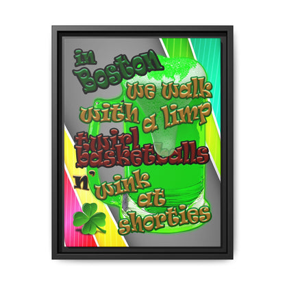 celtics logo - framed canvas art (rainbow split)