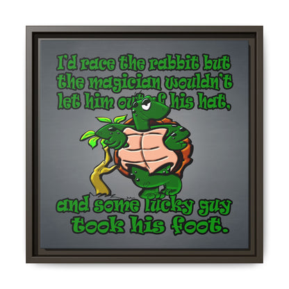 turtle race - framed canvas art (grey-light grey)