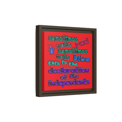 declaration of the independents - framed canvas art (red)