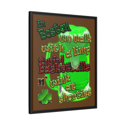 celtics logo - framed canvas art (brown)