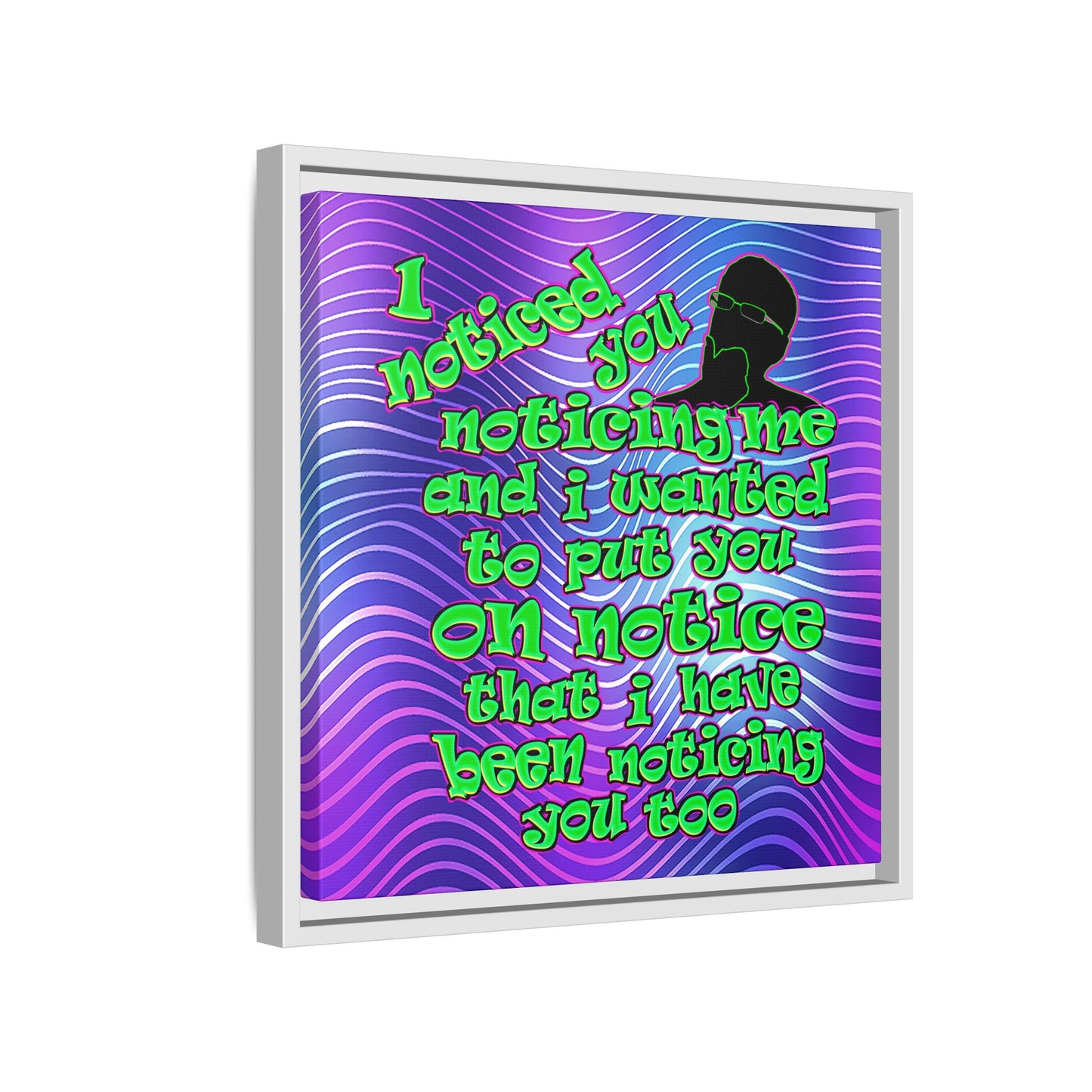 noticed you noticing - framed canvas art (purple wave)