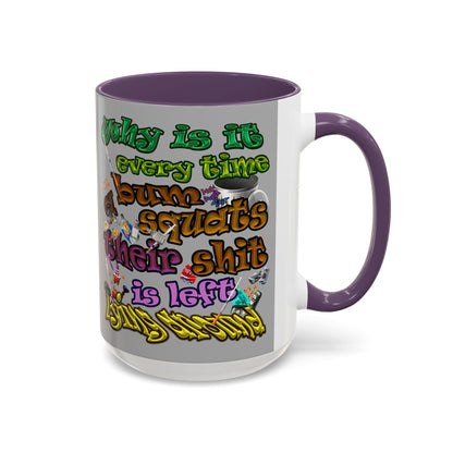 the bum's shit - Accent Mug (light grey)