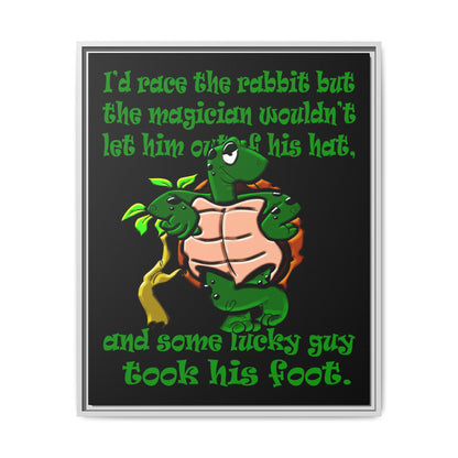 turtle race - framed canvas art (black)
