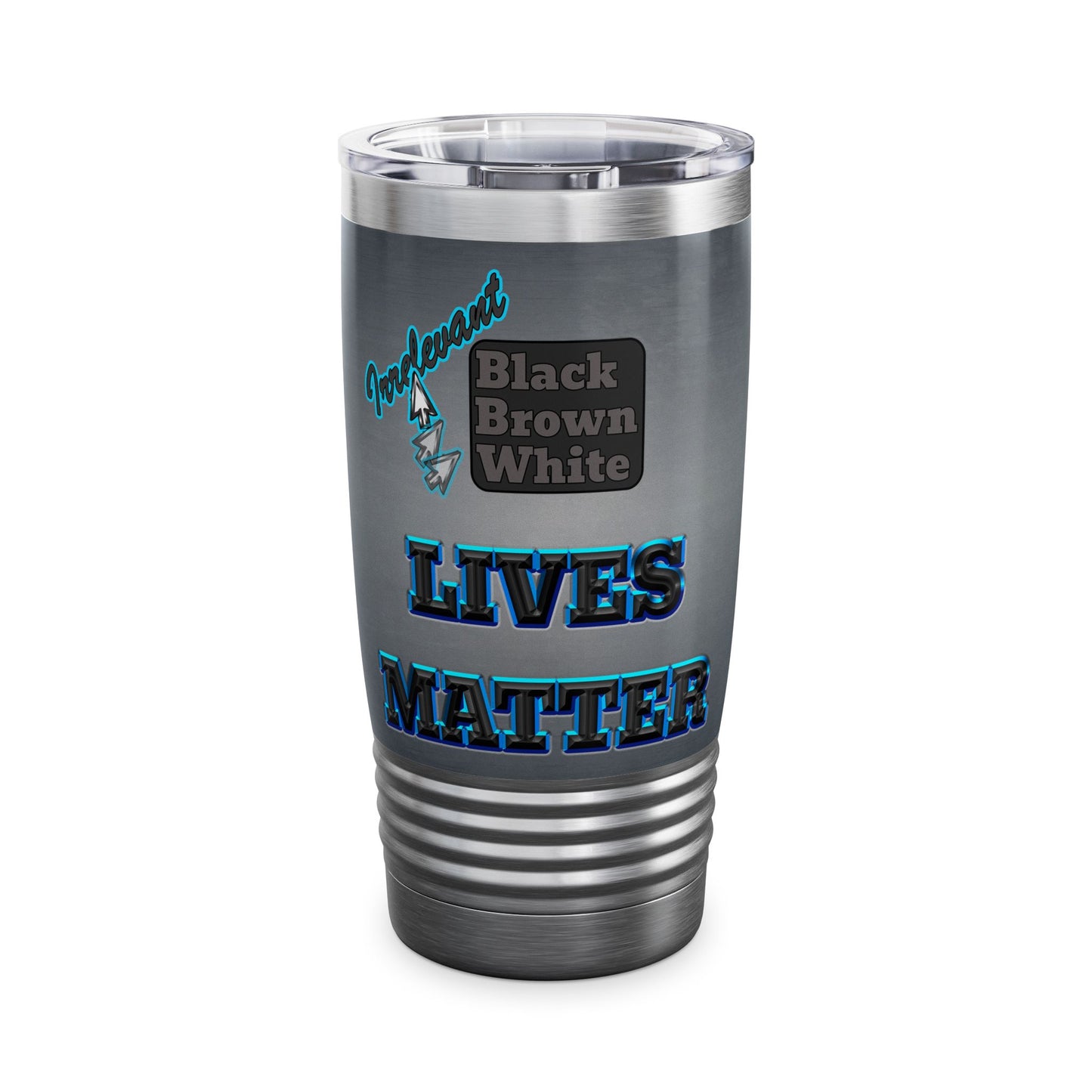 irrelevant - Ringneck Tumbler, 20oz (grey-light grey)
