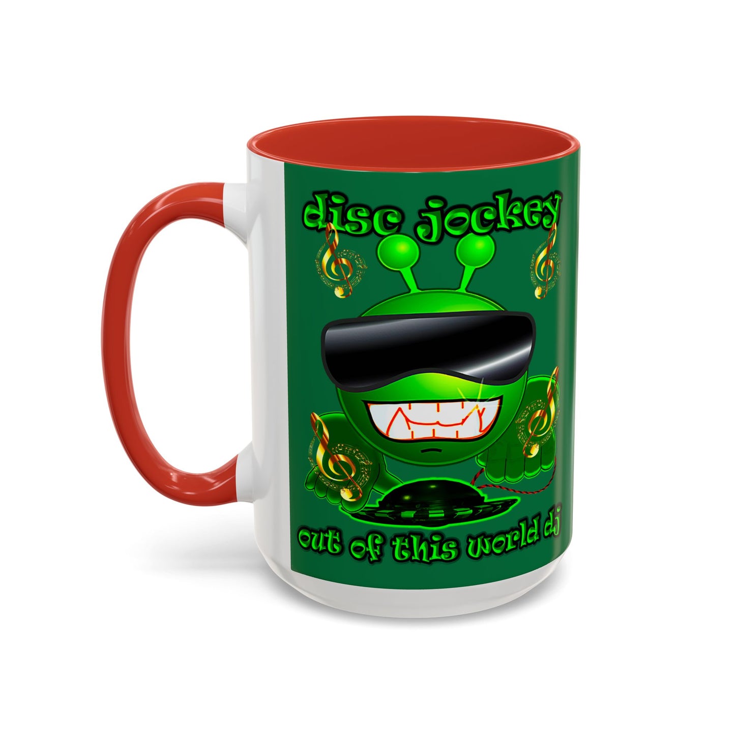 disc jockey - Accent Mug (dark green)