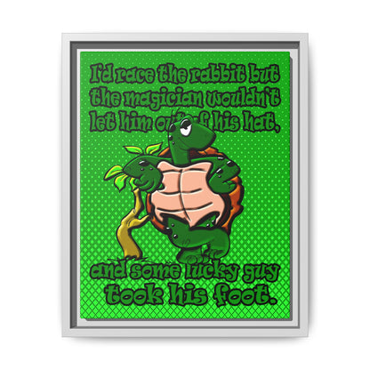 turtle race - framed canvas art (logo green)
