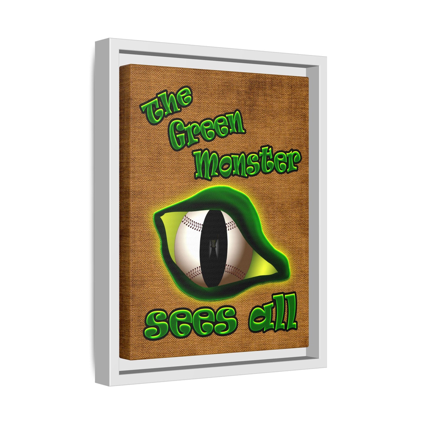 green monster - framed canvas art (brown papyrus)