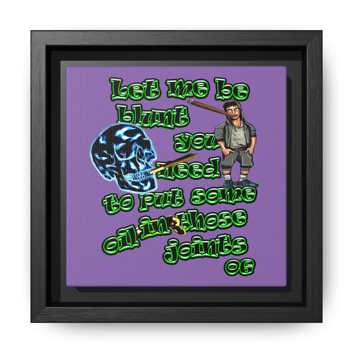 og - framed canvas art (light purple)