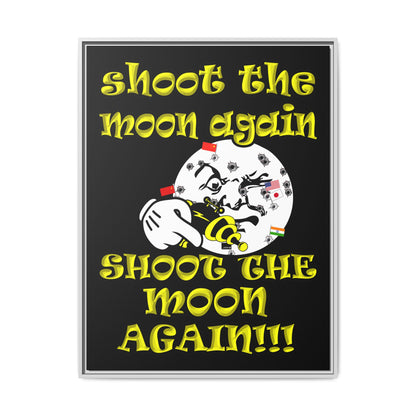 shoot the moon again - framed canvas art (black)
