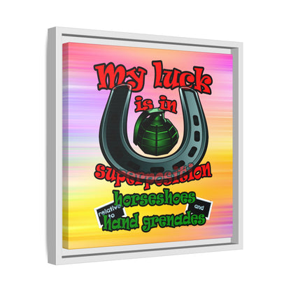 my luck - framed canvas art (color blur)