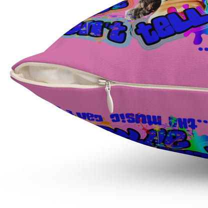 drop the beat - Spun Polyester Square Pillow - (light pink)