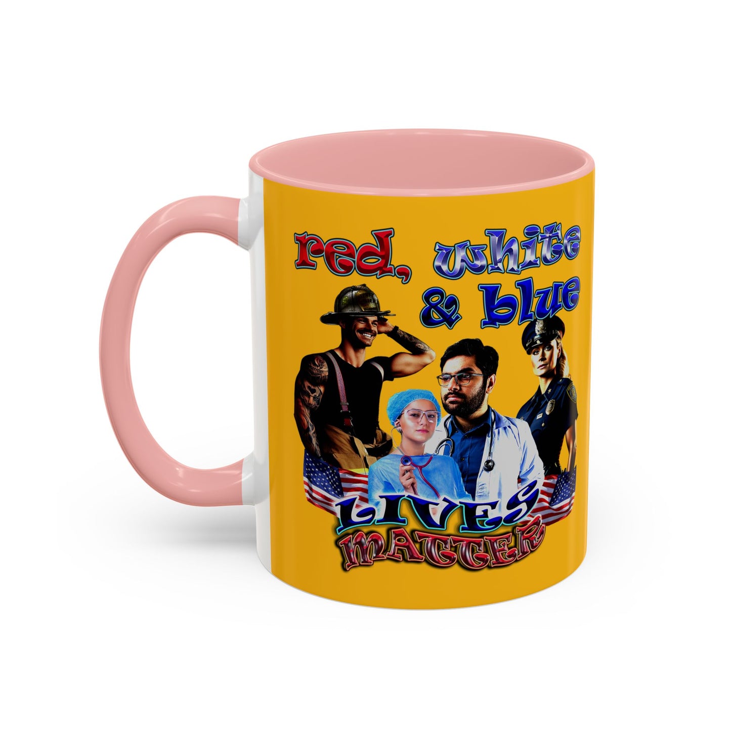 rw&b lives matter - Accent Mug (yellow)