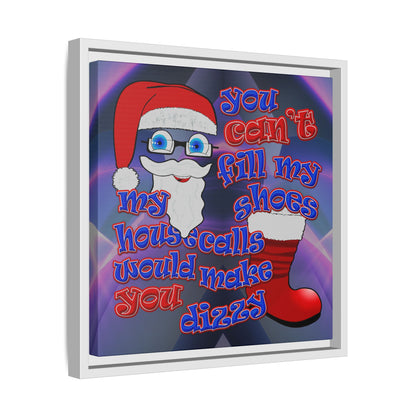 santa's shoes - framed canvas art (grey-pink wave)