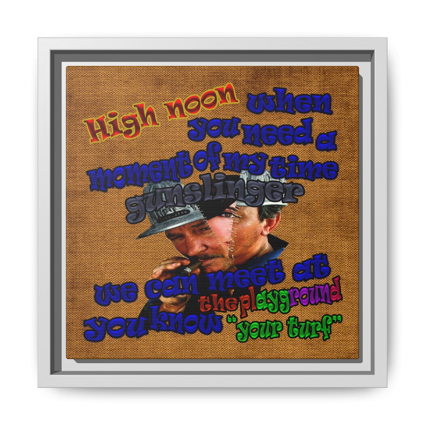high noon - framed canvas art (brown papyrus)