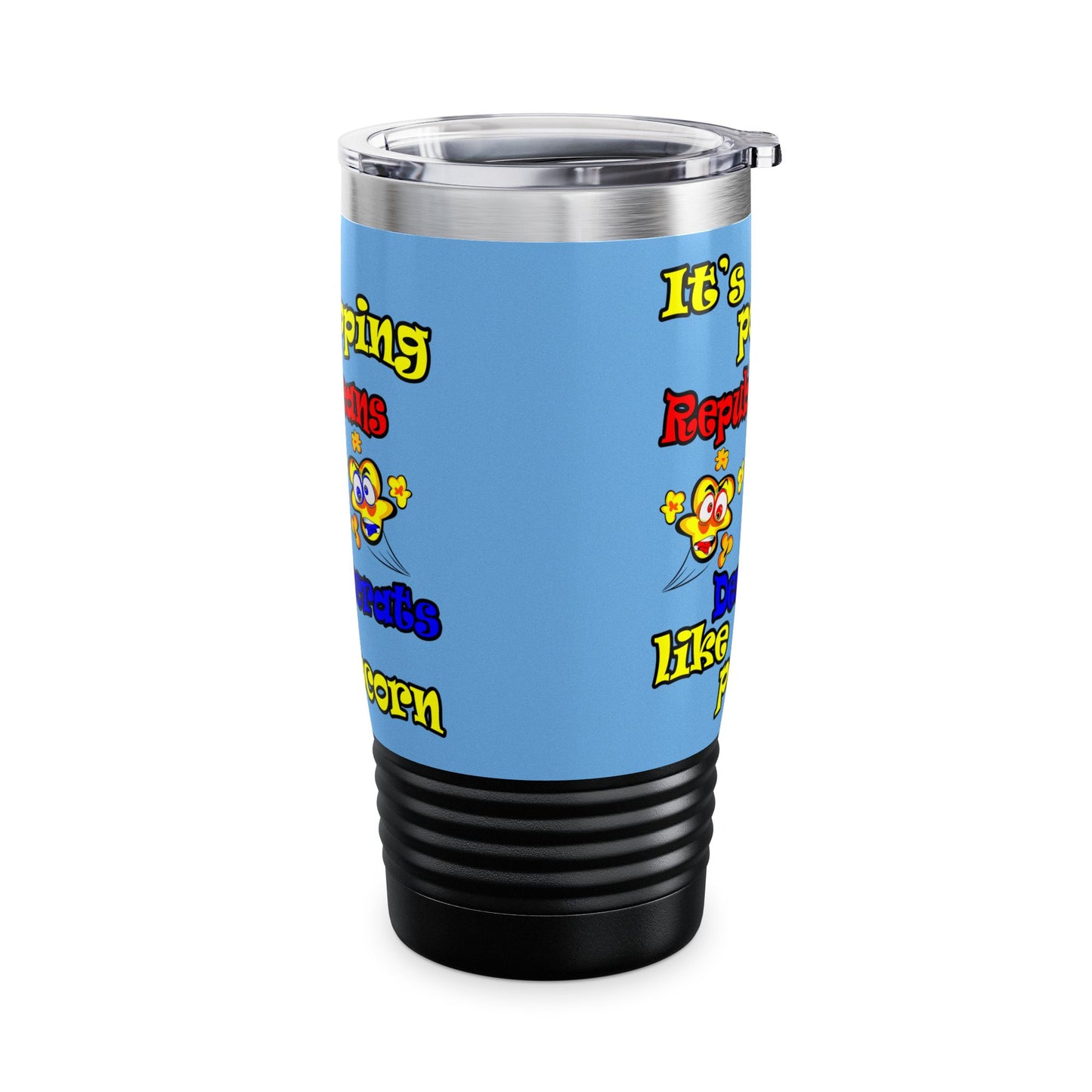 popping like popcorn - Ringneck Tumbler, 20oz (light blue)
