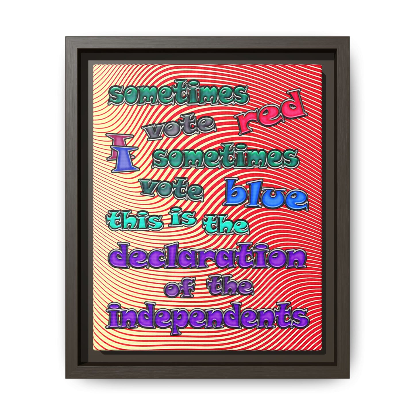 declaration of the independents - framed canvas art (yellow-orange wave)