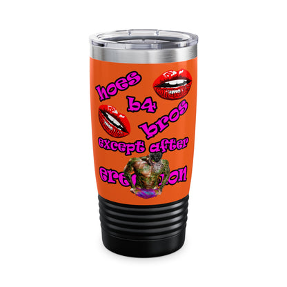 hoes b4 bros - Ringneck Tumbler, 20oz (orange)
