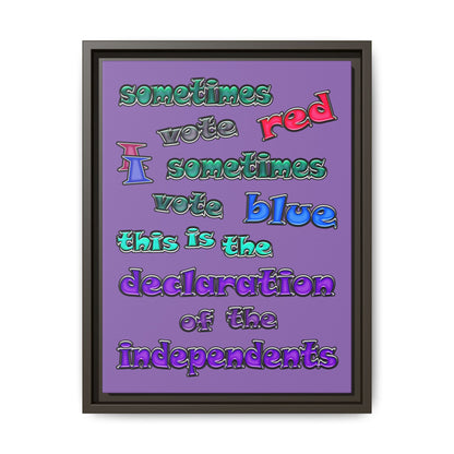 declaration of the independents - framed canvas art (light purple)