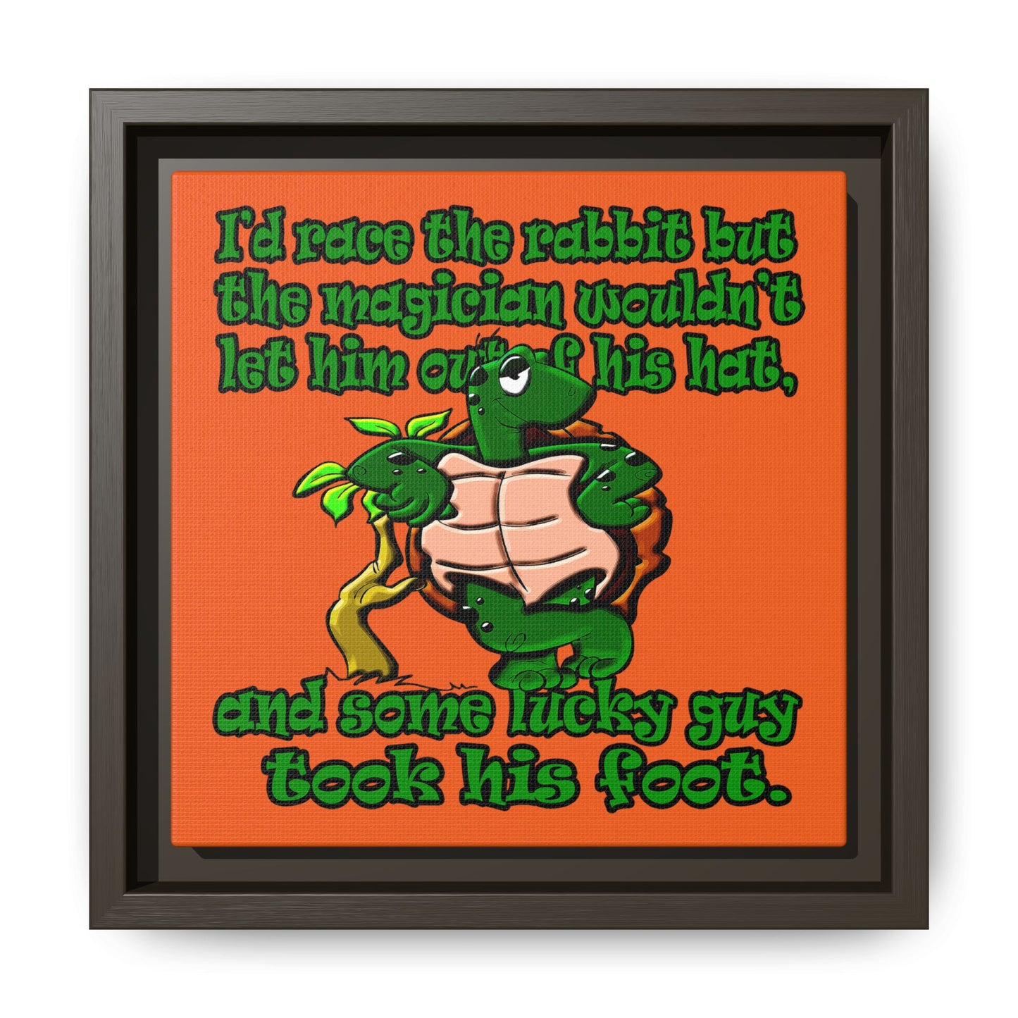 turtle race - framed canvas art (orange)