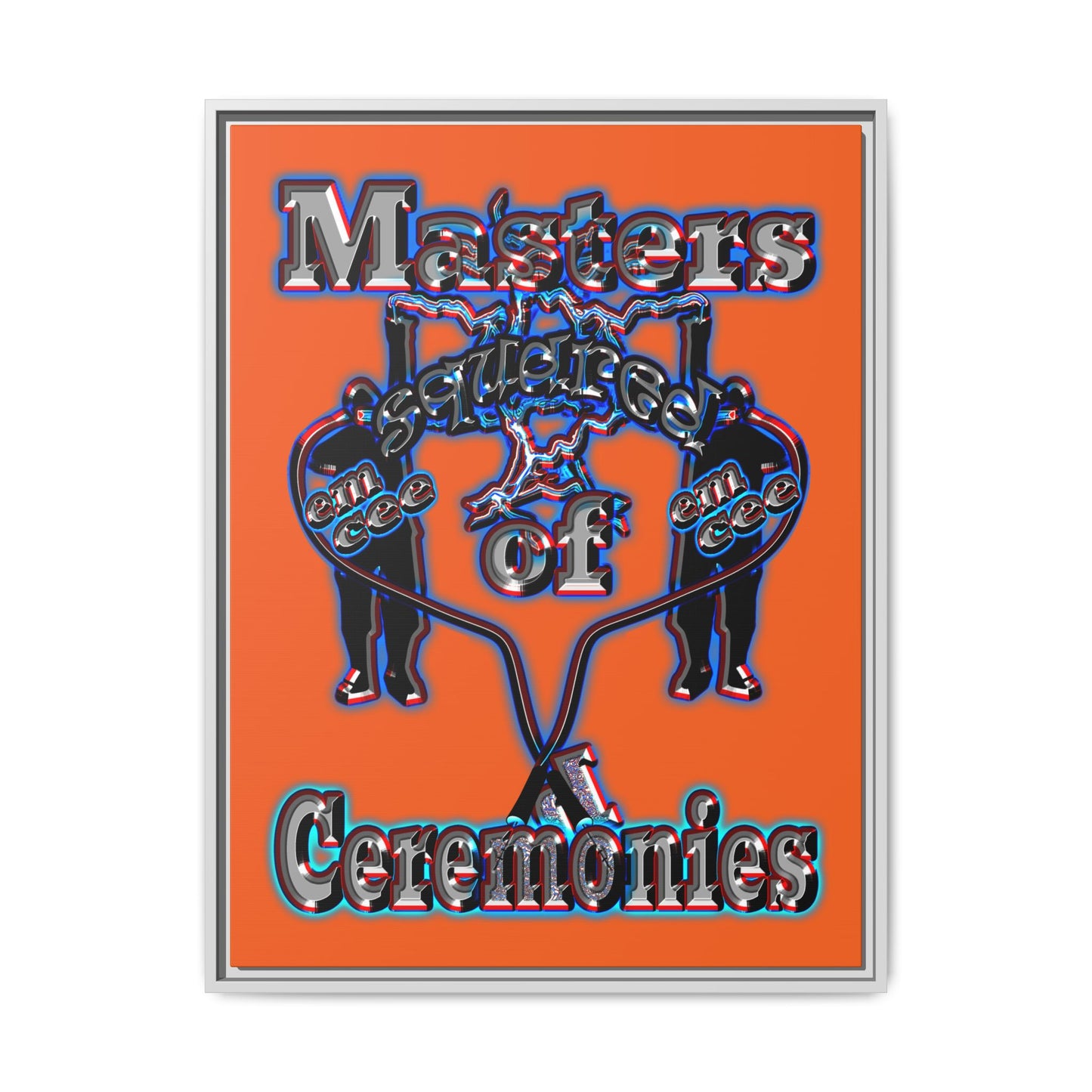 em cee squared - framed canvas art (orange)