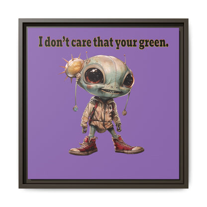 I don't care that your green - framed canvas art (light purple)