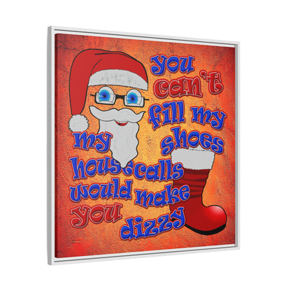 santa's shoes - framed canvas art (burnt orange)