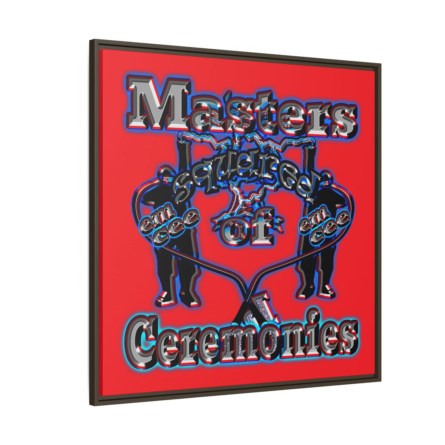 em cee squared - framed canvas art (red)