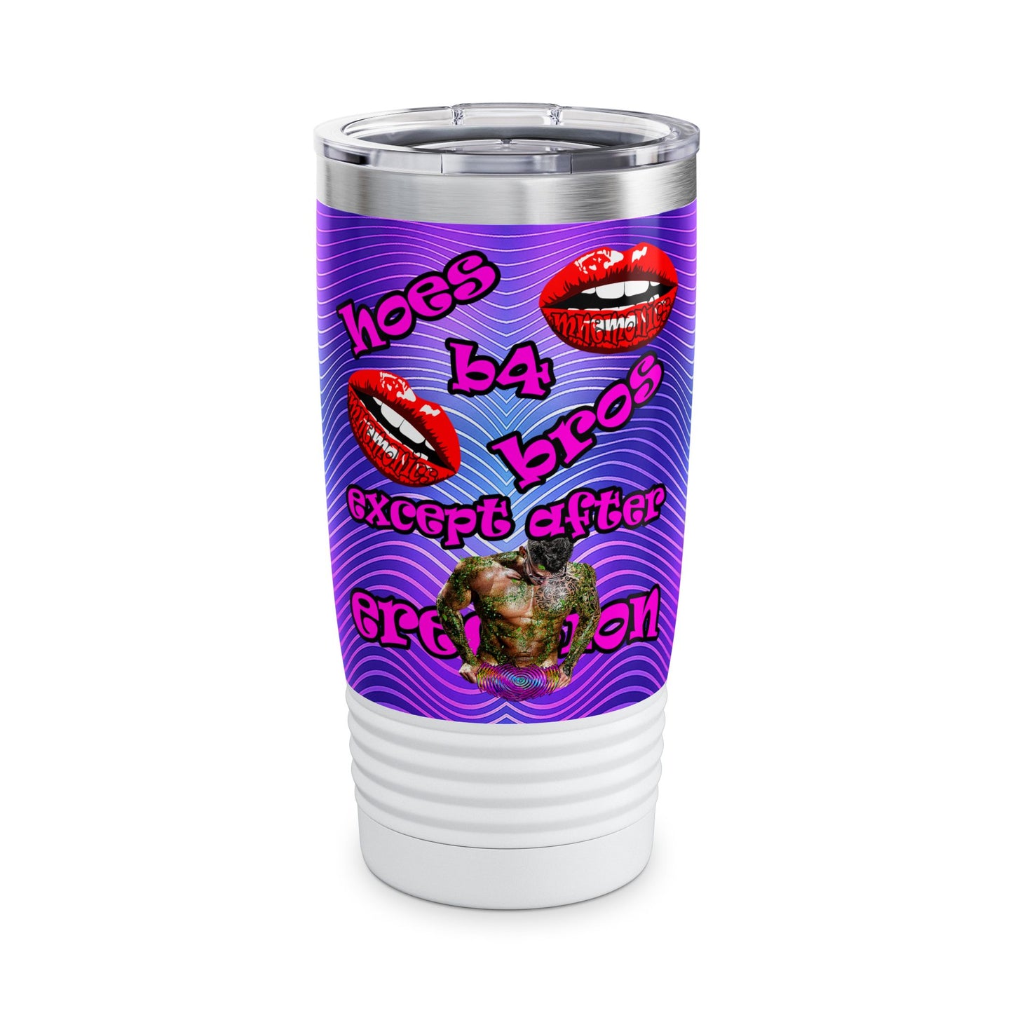 hoes b4 bros - Ringneck Tumbler, 20oz (purple wave)