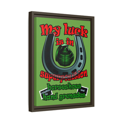 my luck - framed canvas art (green)