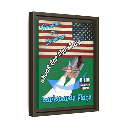 shoot for the stars - framed canvas art (dark green)