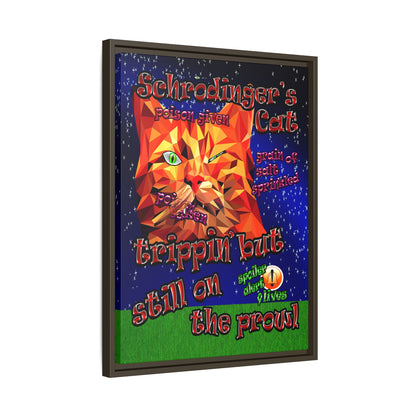 schrodinger's cat - framed canvas art ('snoops' background)
