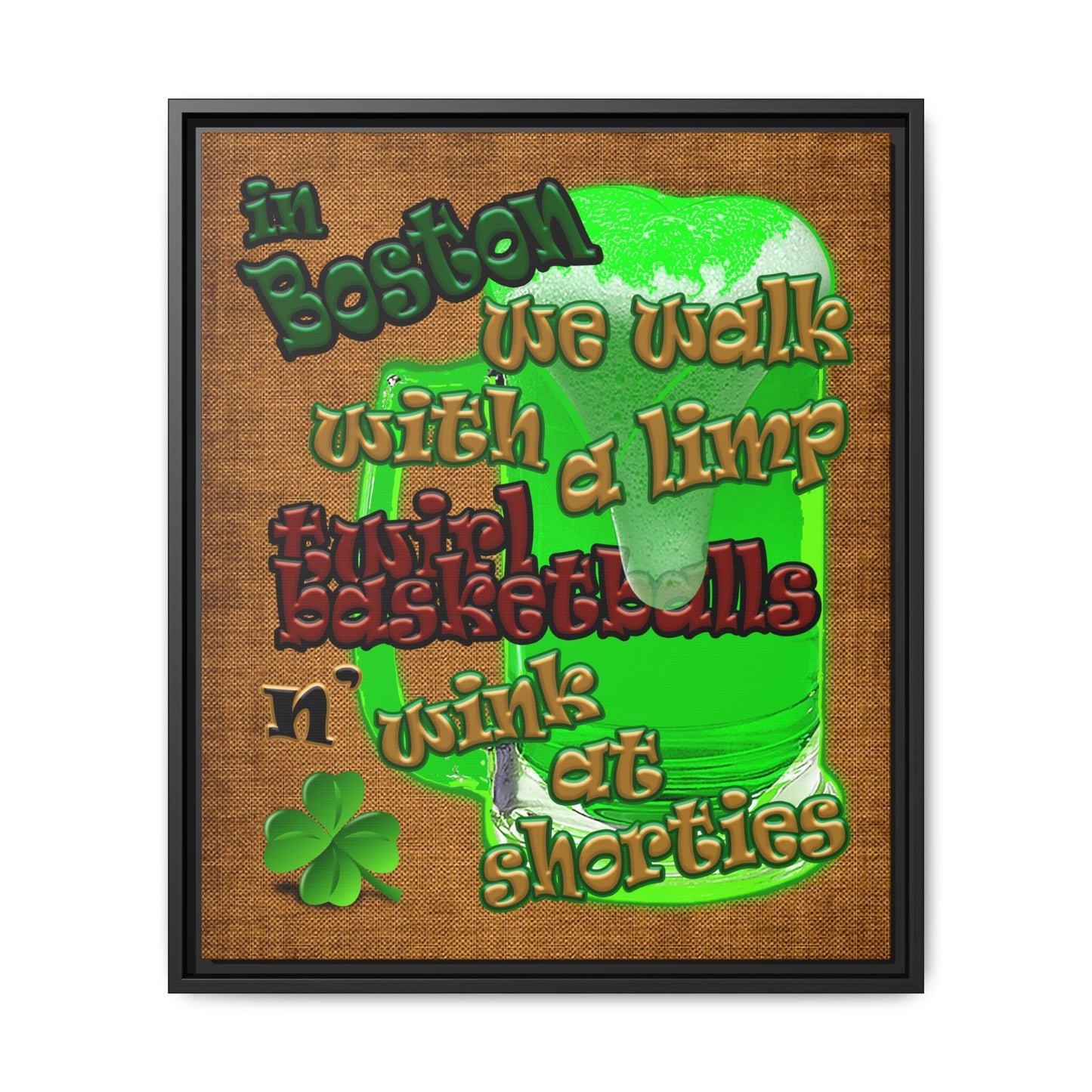 celtics logo - framed canvas art (brown papyrus)
