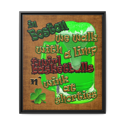 celtics logo - framed canvas art (brown papyrus)