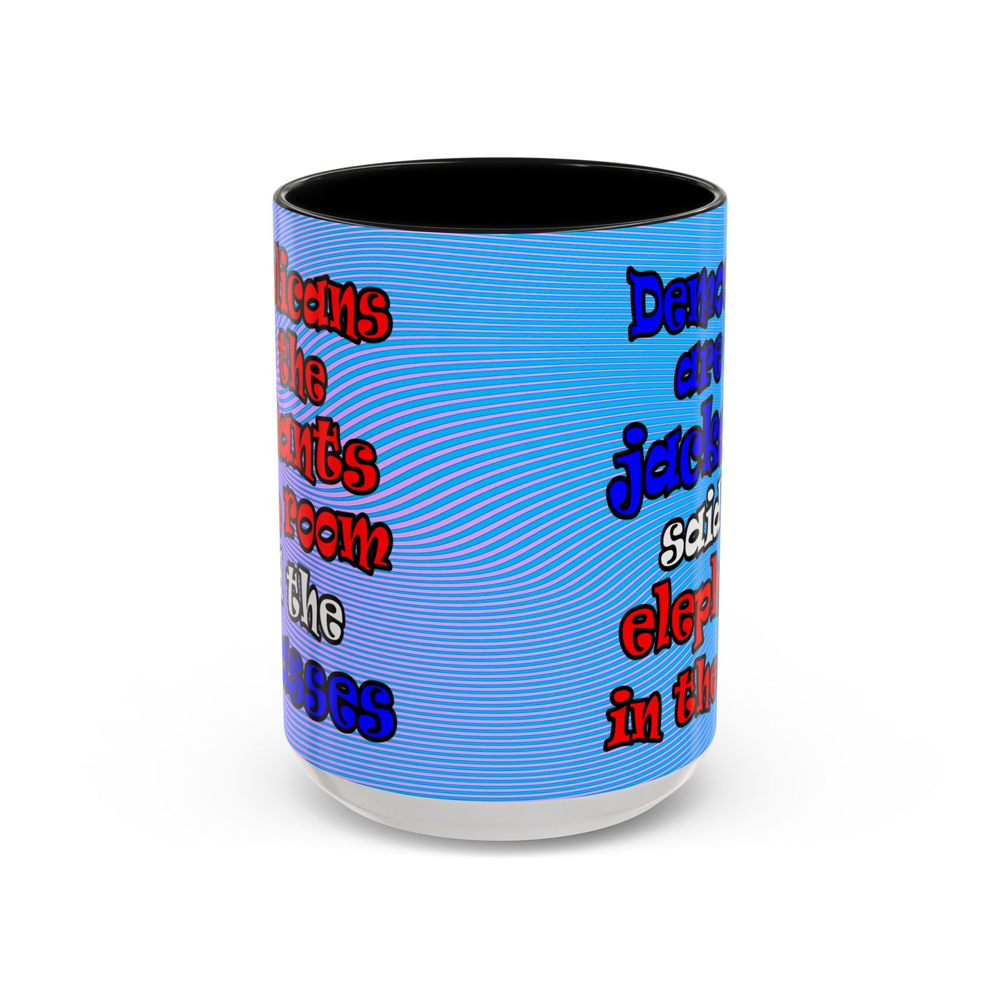 donkeys and elephants - Accent Mug (light blue-purple wave)