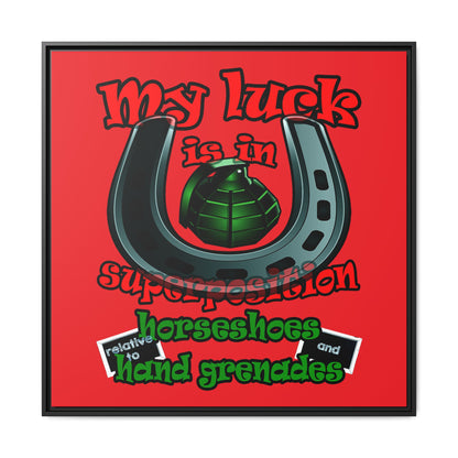 my luck - framed canvas art (red)