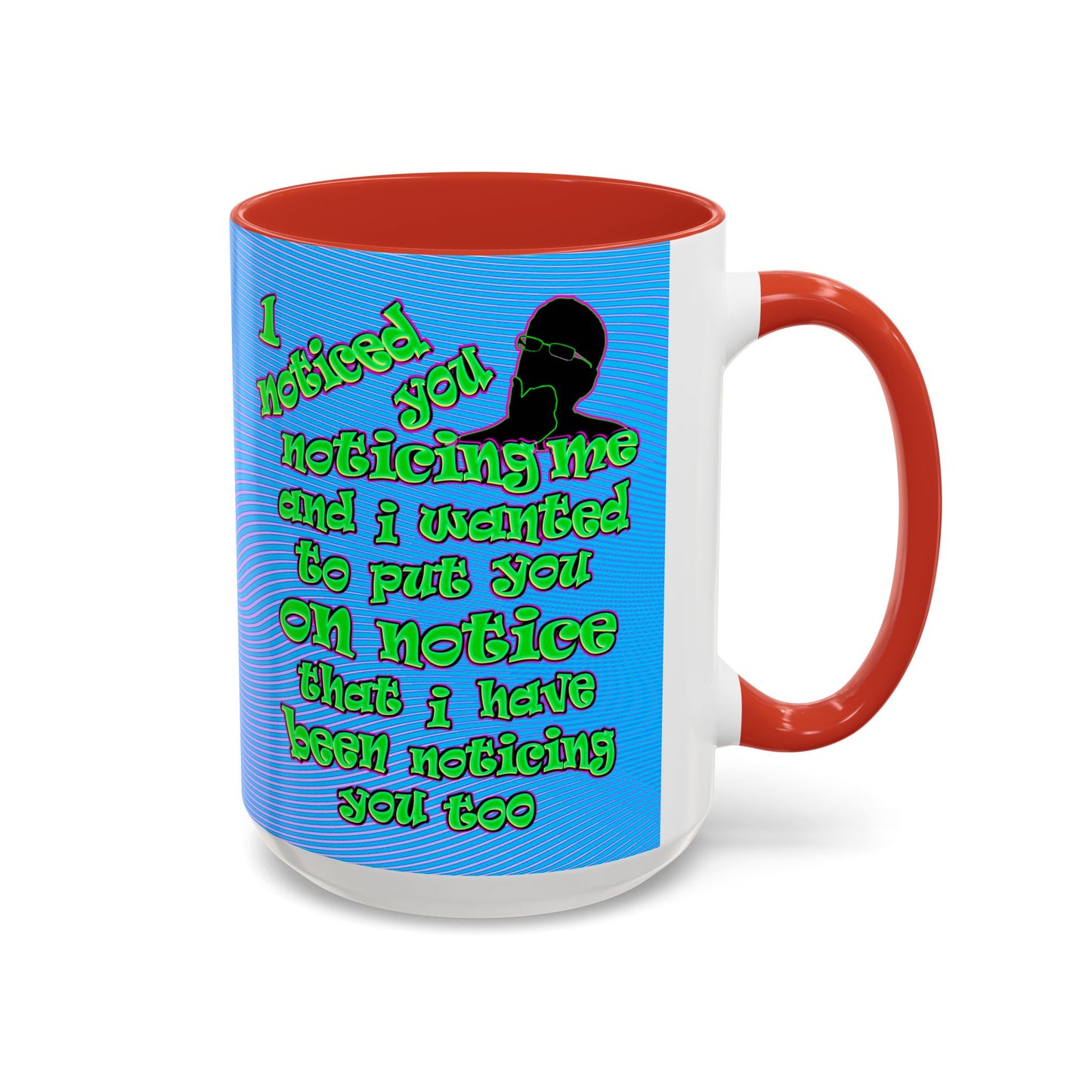 noticed you noticing - Accent Mug (light blue-purple wave)
