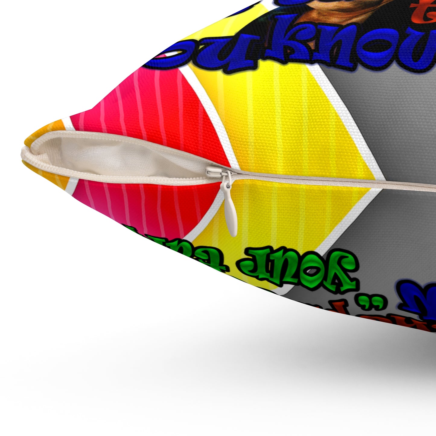 high noon - Spun Polyester Square Pillow - (rainbow split)