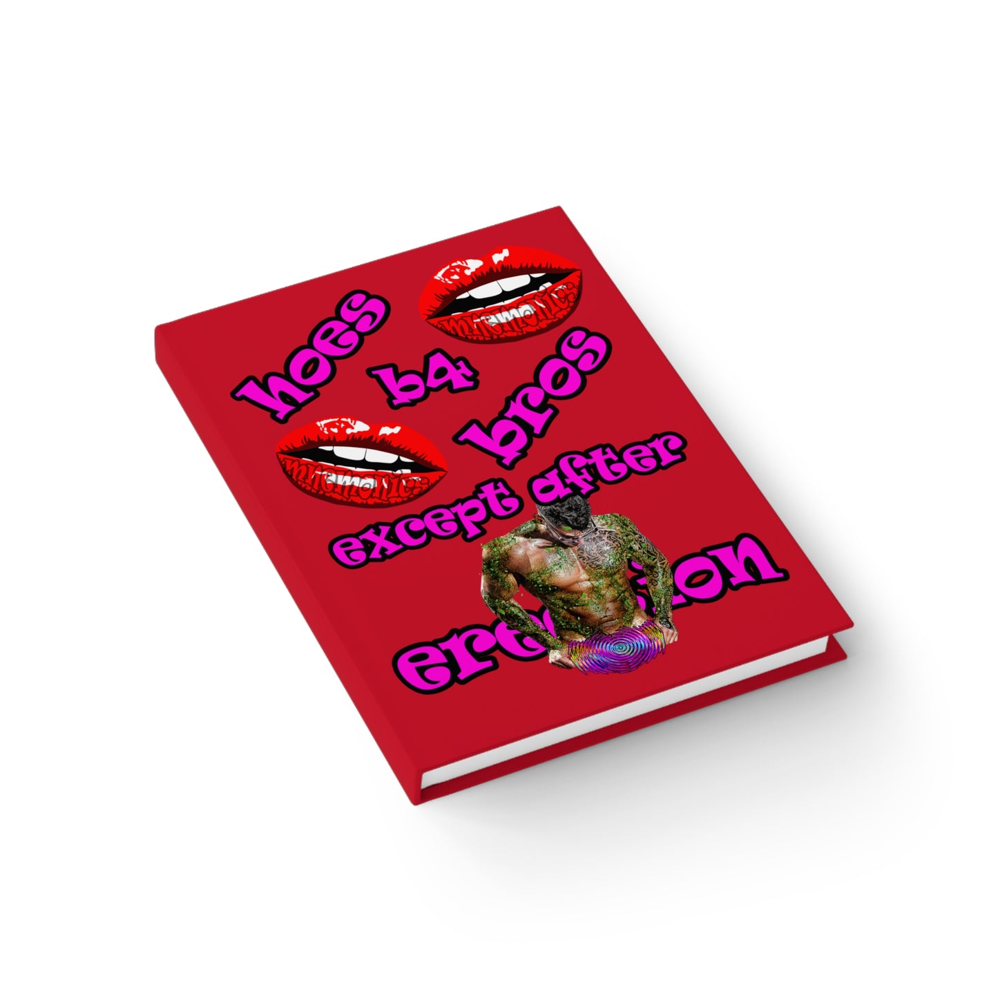hoes b4 bros - journal-blank (dark red)